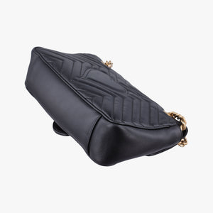 Pre-owned Gucci GG Marmont Black Leather 443497 shoulderbag | stylenewstar