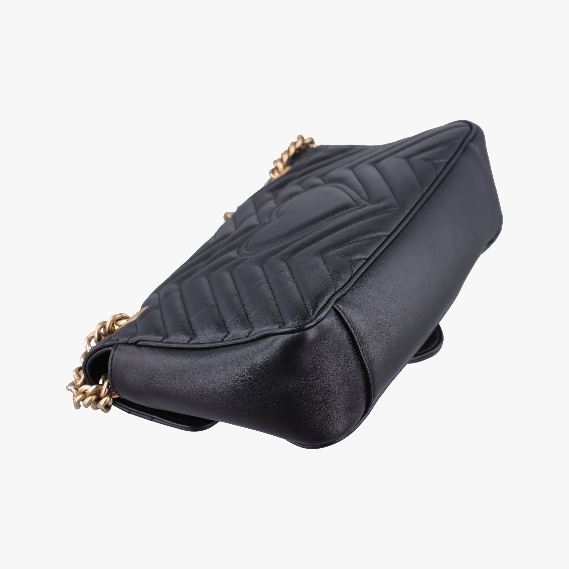 Pre-owned Gucci GG Marmont Black Leather 443497 shoulderbag | stylenewstar