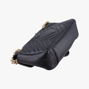Pre-owned Gucci GG Marmont Black Leather 443497 shoulderbag | stylenewstar