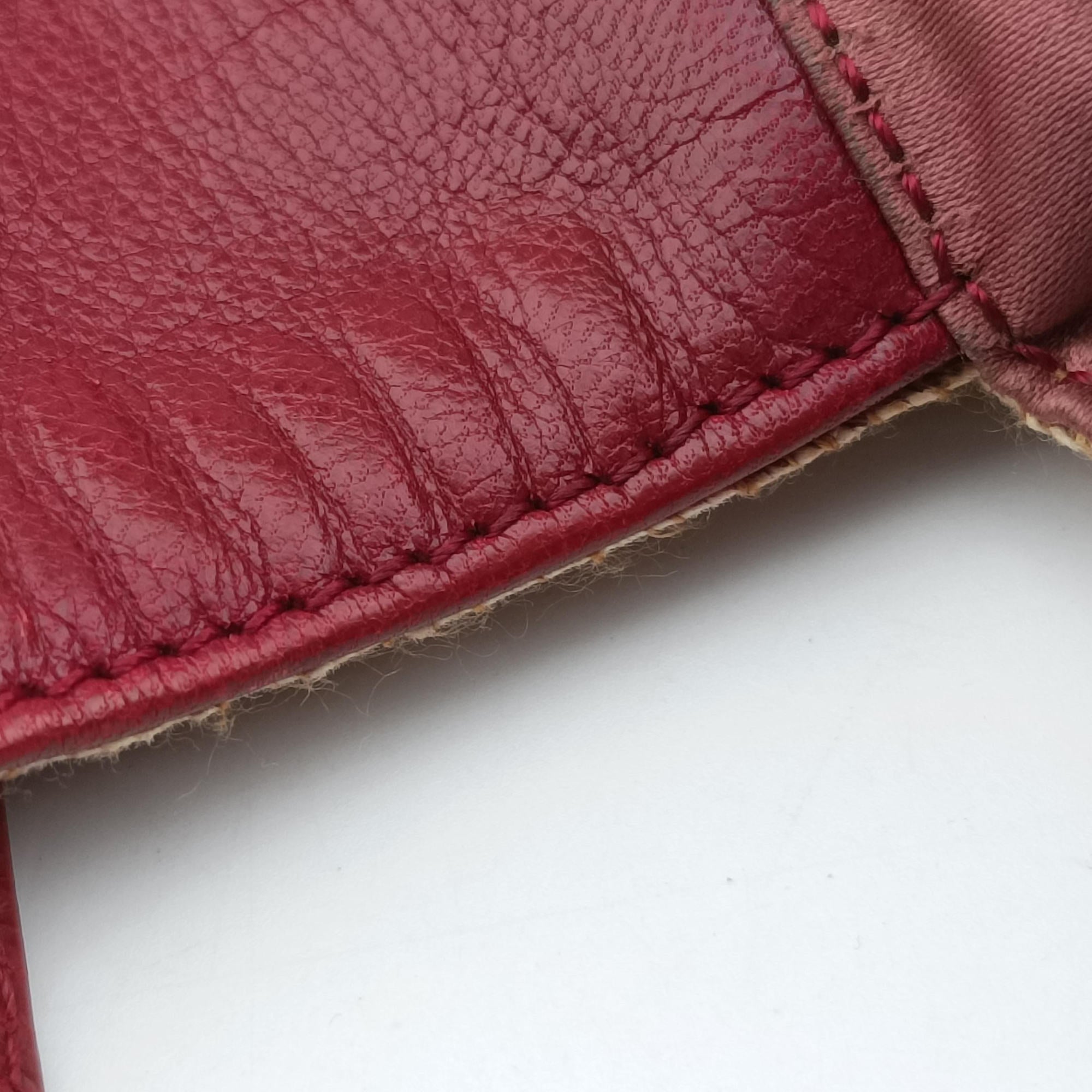 Pre-owned Fendi Mamma Baguette Beige × Burgundy Raffia × Leather 8BR001 shoulderbag | stylenewstar
