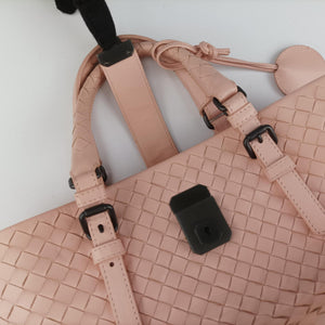 Pre-owned Bottega Veneta Roma Intrecciato Pink lambskin  shoulderbag | stylenewstar