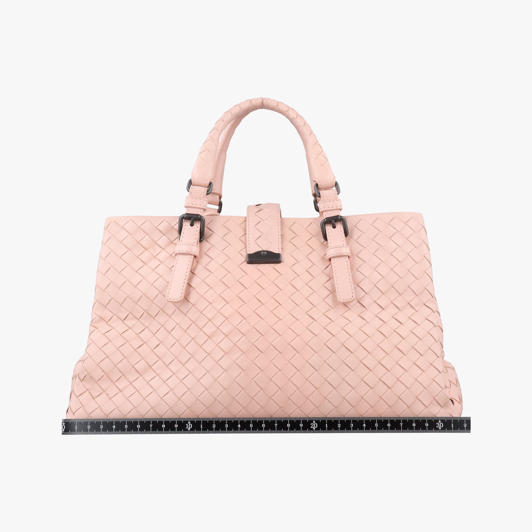 Pre-owned Bottega Veneta Roma Intrecciato Pink lambskin  shoulderbag | stylenewstar
