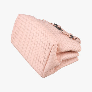 Pre-owned Bottega Veneta Roma Intrecciato Pink lambskin  shoulderbag | stylenewstar