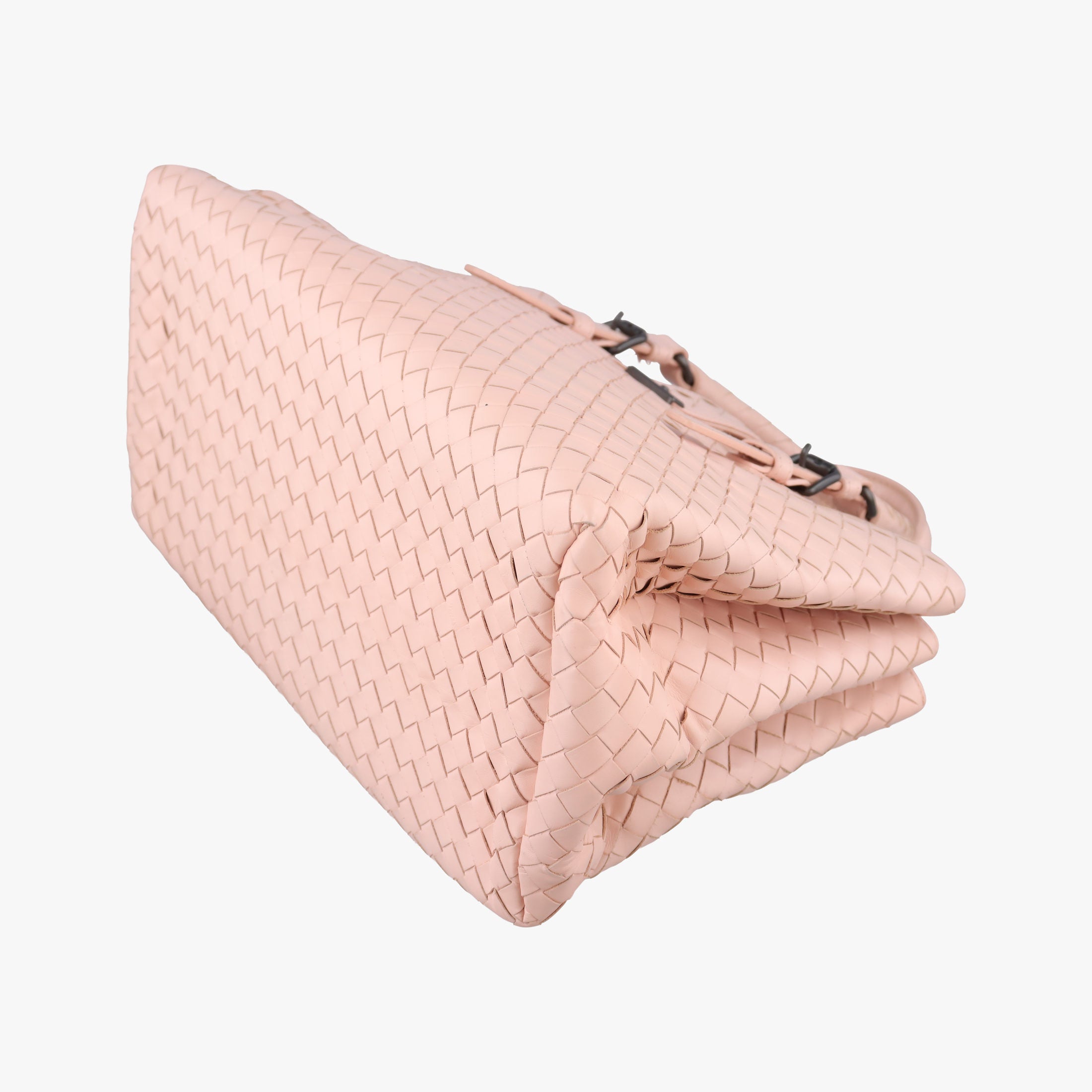 Pre-owned Bottega Veneta Roma Intrecciato Pink lambskin  shoulderbag | stylenewstar