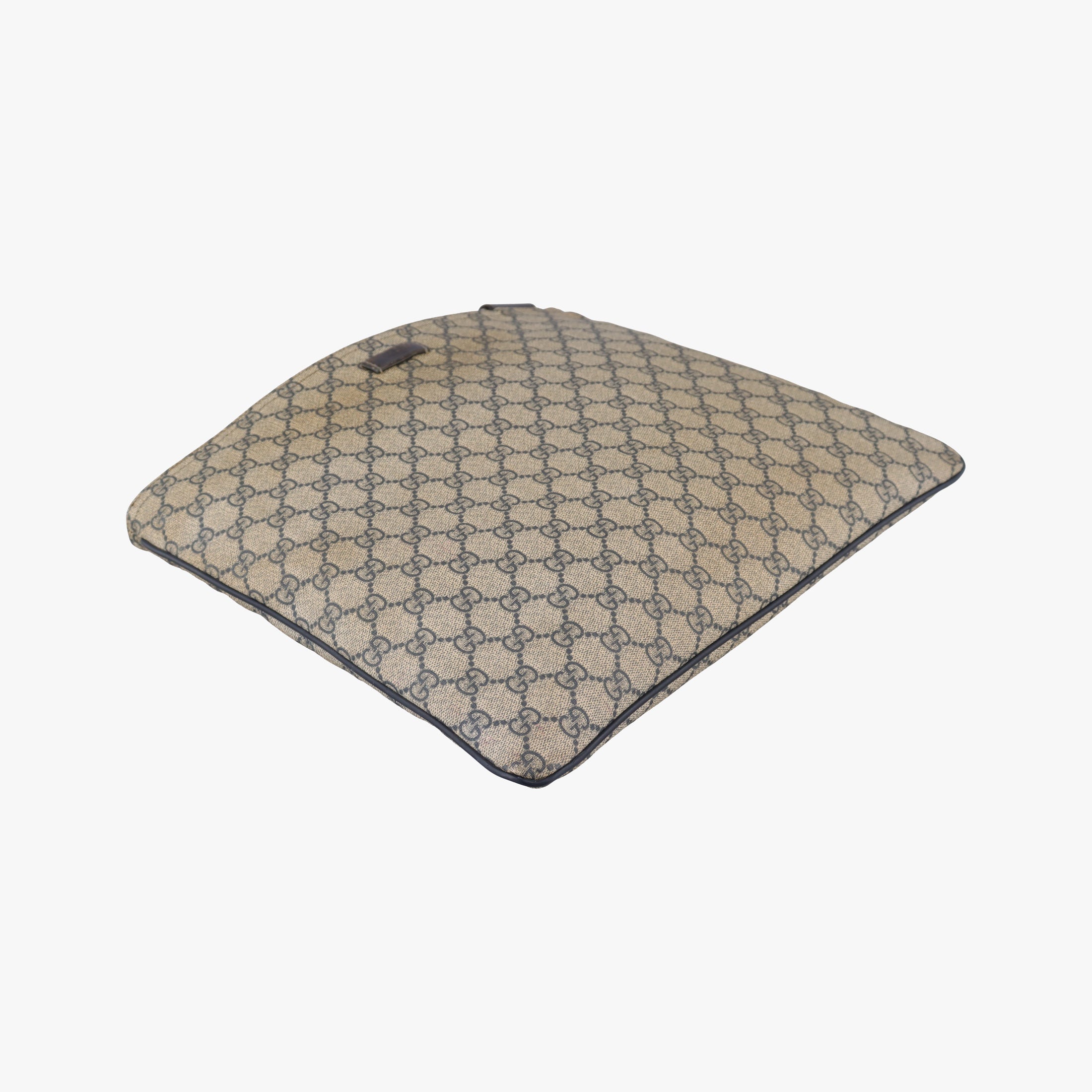Vintage Gucci GG Plus GG Supreme Beige×Navy PVC coated canvas×Leather 201446 shoulderbag | stylenewstar