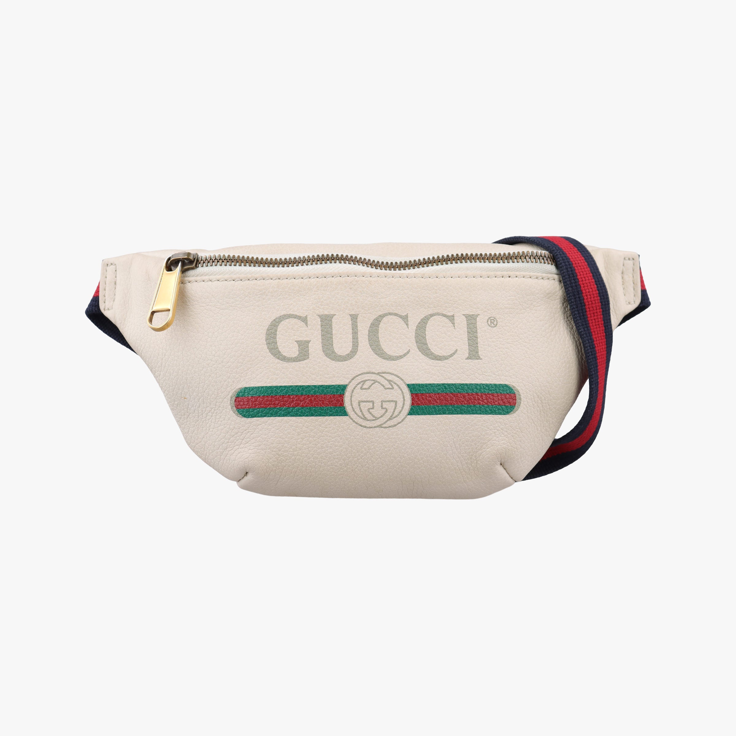 Pre-owned Gucci Print White Leather 527792 bum bag/waist bag | stylenewstar