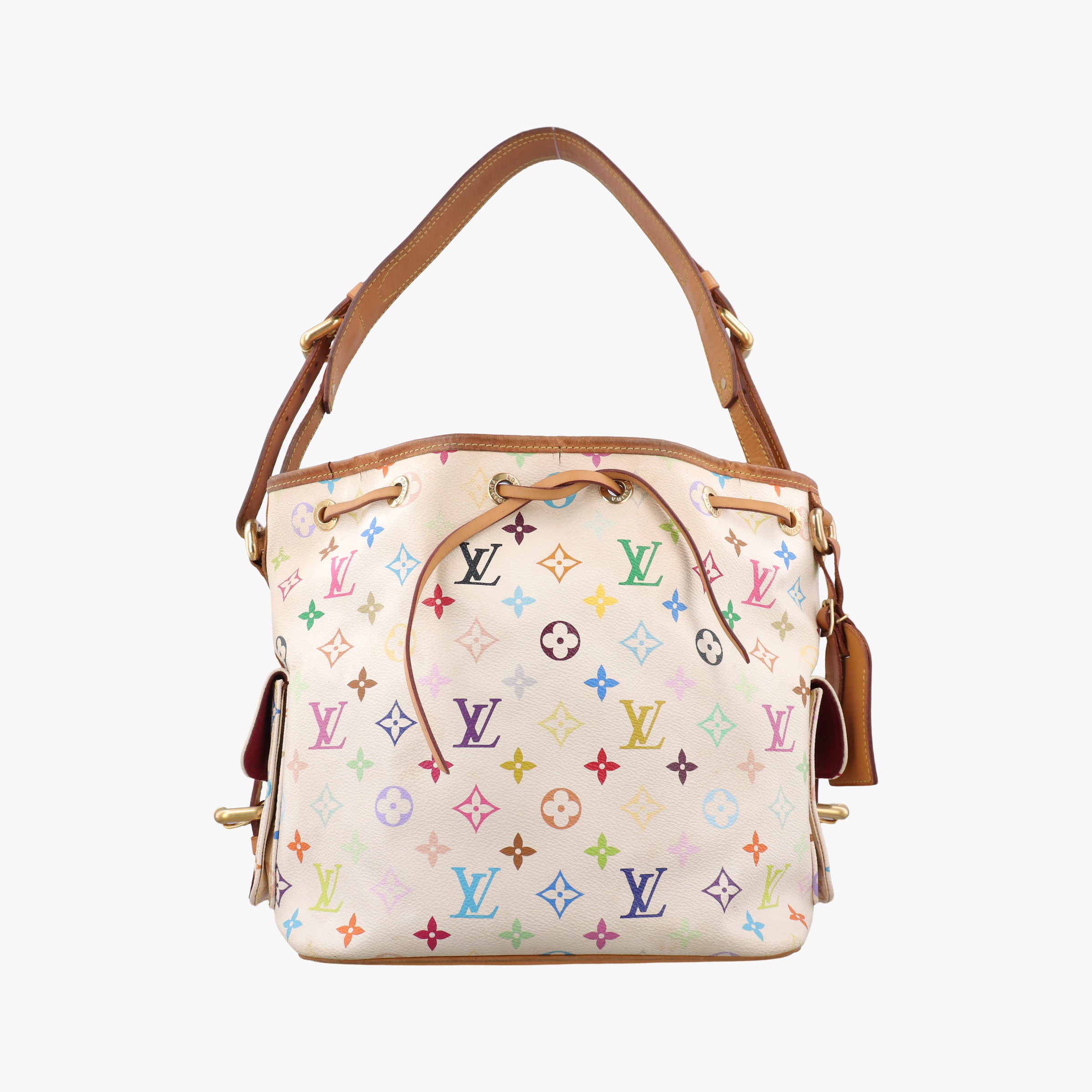Pre-owned Louis Vuitton Petit NOe white Monogram Multicolor M42229 shoulderbag | stylenewstar