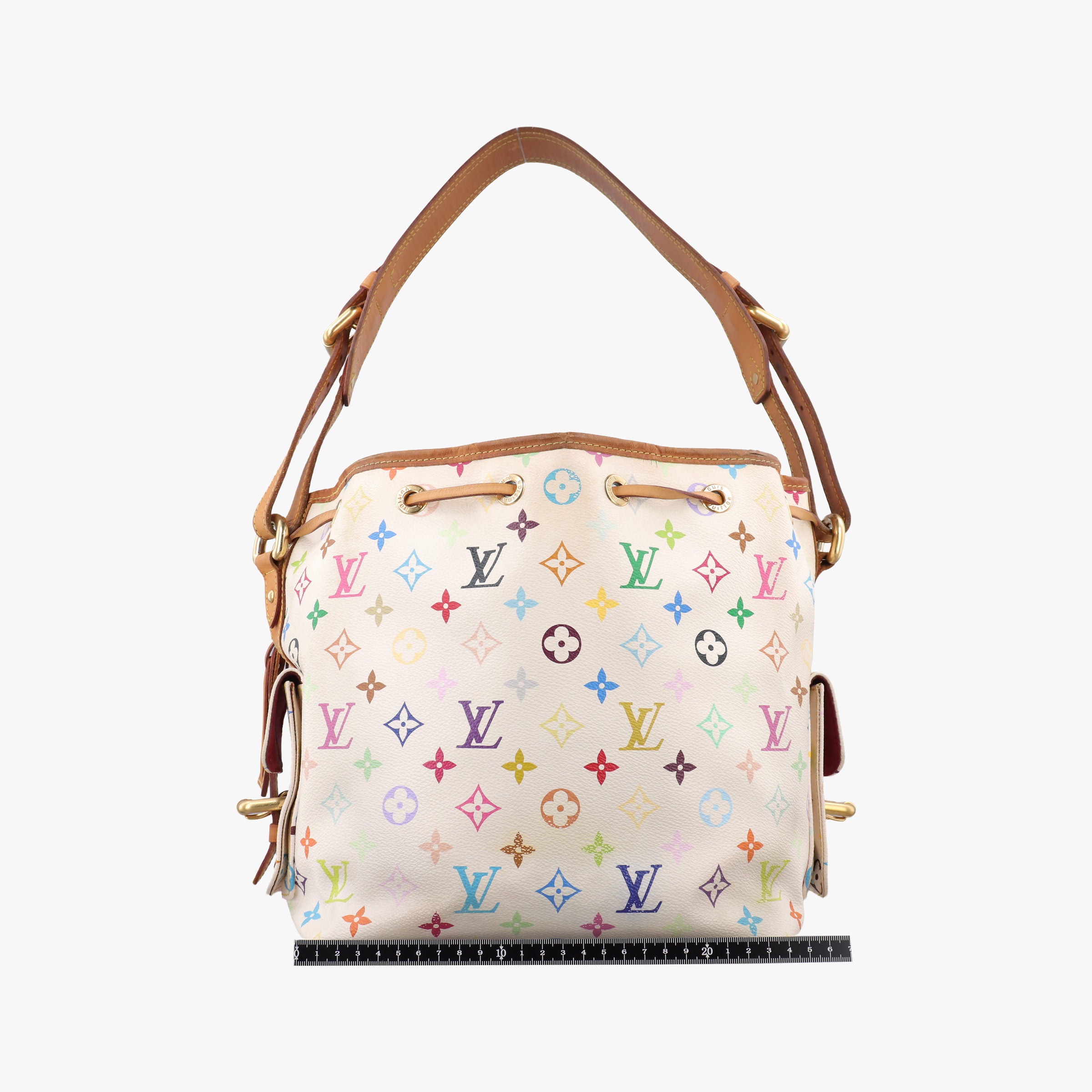 Pre-owned Louis Vuitton Petit NOe white Monogram Multicolor M42229 shoulderbag | stylenewstar