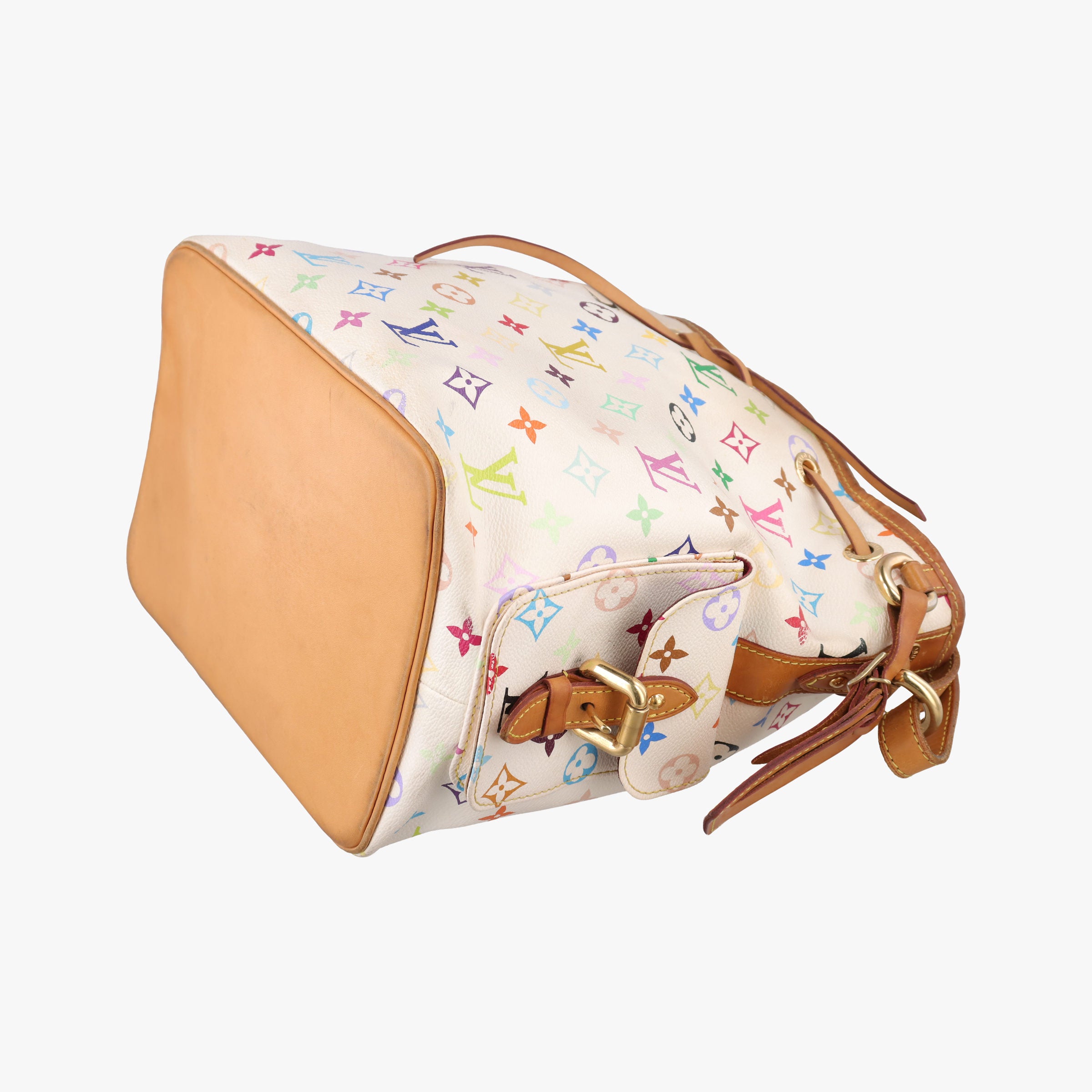 Pre-owned Louis Vuitton Petit NOe white Monogram Multicolor M42229 shoulderbag | stylenewstar