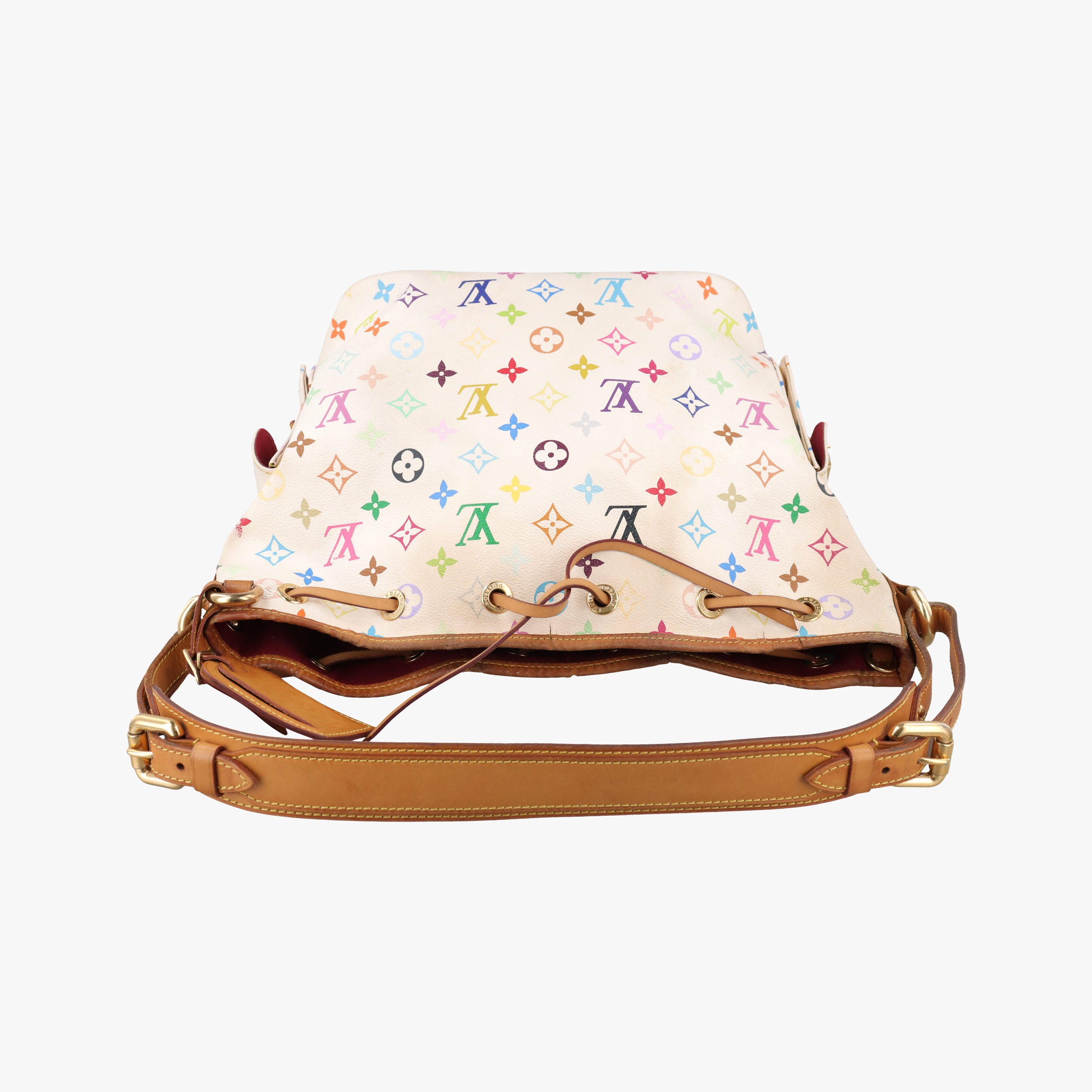 Pre-owned Louis Vuitton Petit NOe white Monogram Multicolor M42229 shoulderbag | stylenewstar