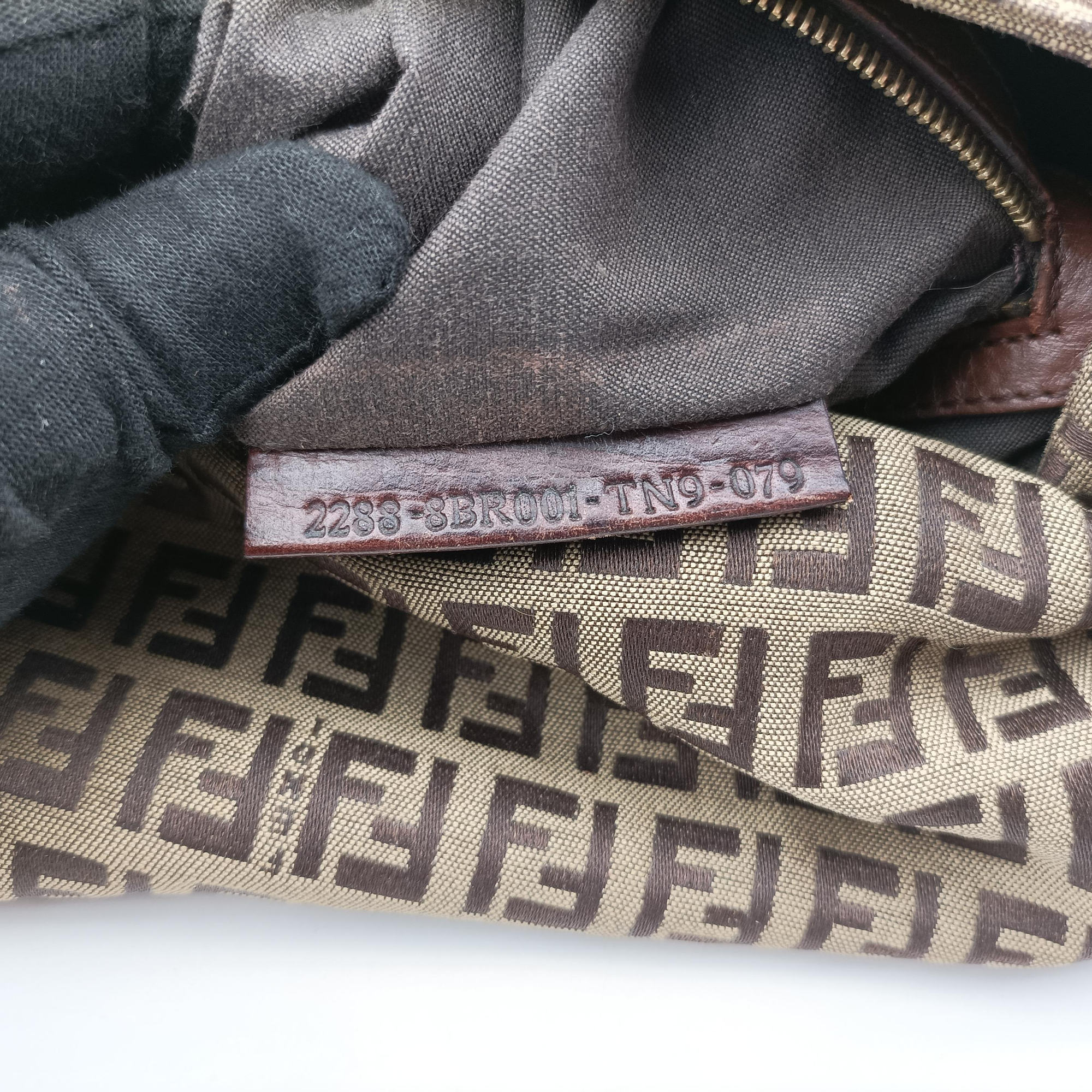 Pre-owned Fendi Baguette Zucchino Brown canvasxLeather 8BR01 handbag | stylenewstar