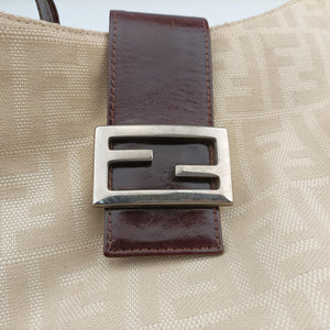 Pre-owned Fendi Mamma Baguette Beige × Brown canvas×leather 091611 shoulderbag | stylenewstar
