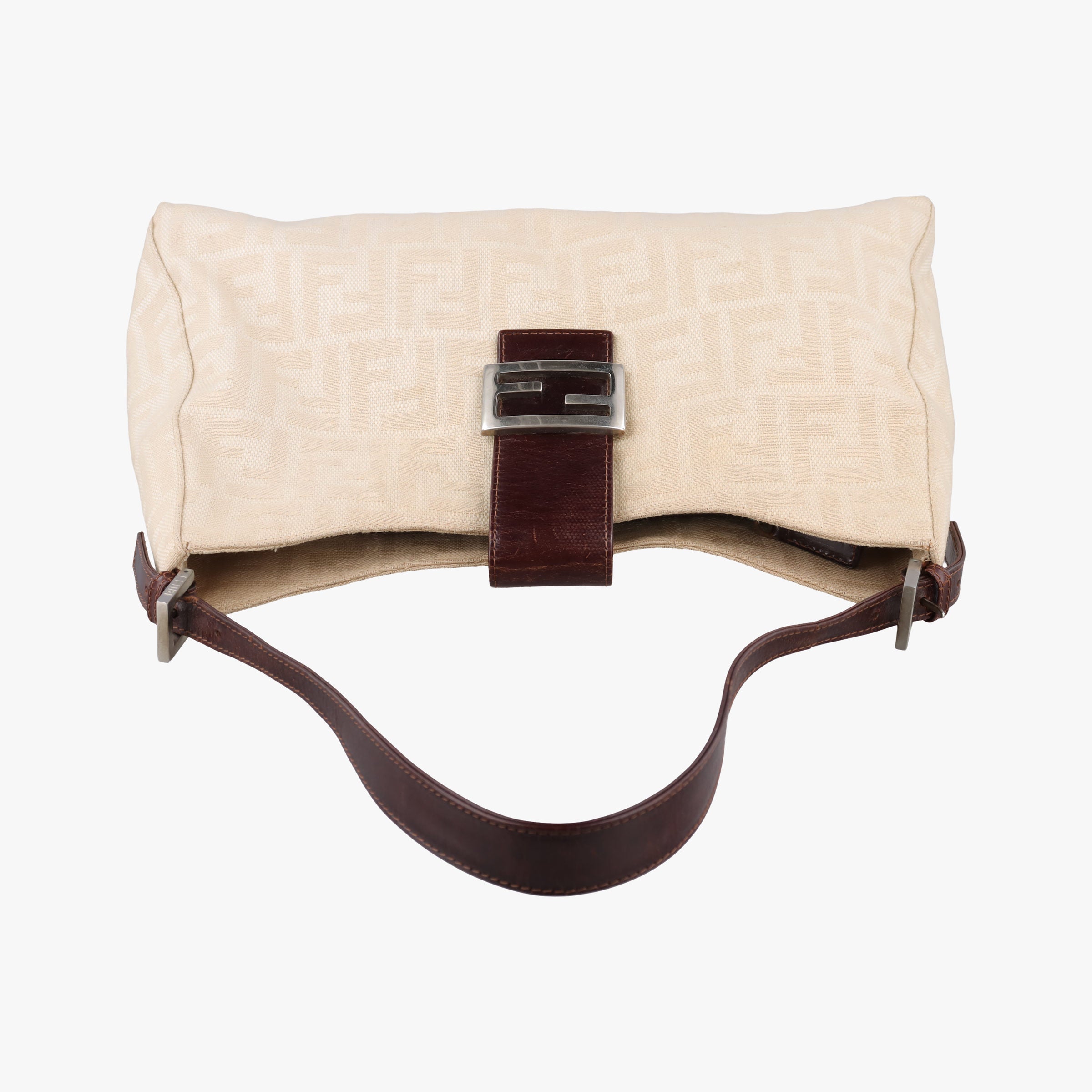 Pre-owned Fendi Mamma Baguette Beige × Brown canvas×leather 091611 shoulderbag | stylenewstar