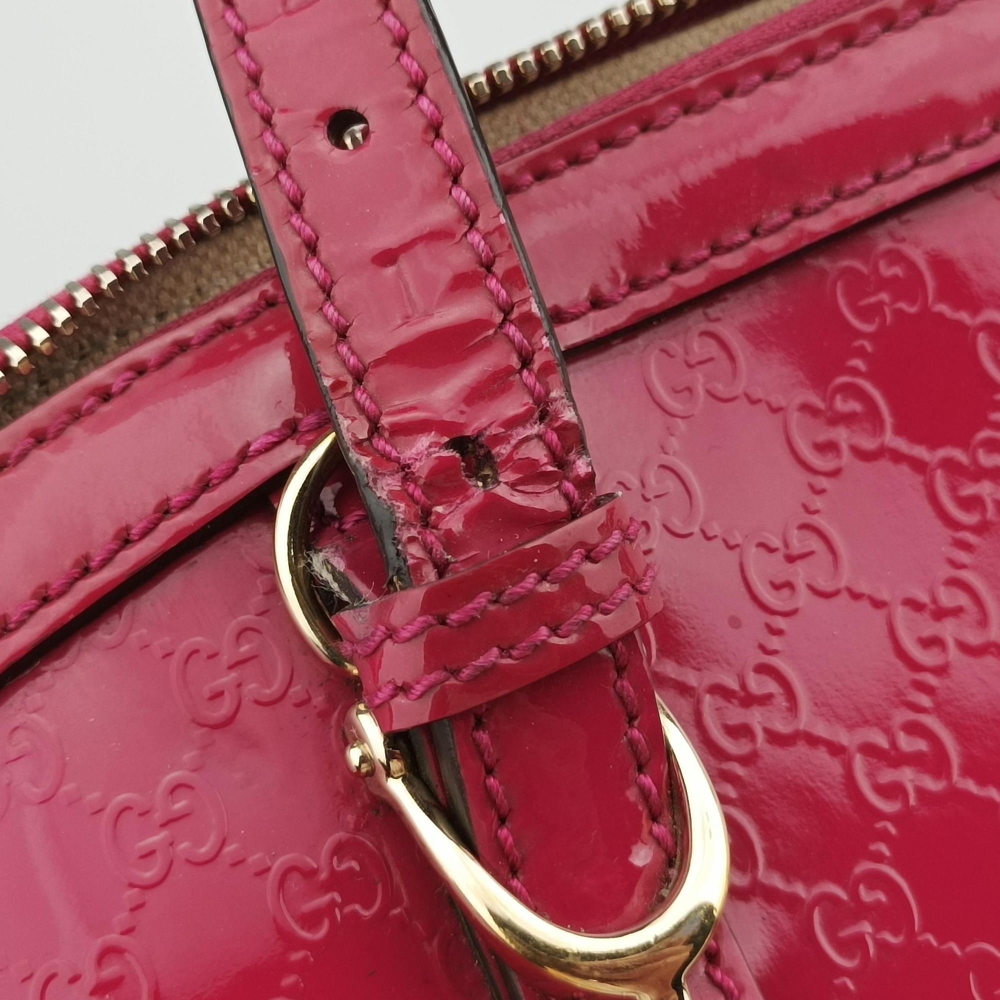 Pre-owned Gucci Microguccissima Rose Patent Leather 309617 shoulderbag | stylenewstar