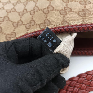 Pre-owned Gucci Marrakech Beige × Brown Canvas×Leather 257026 shoulderbag | stylenewstar