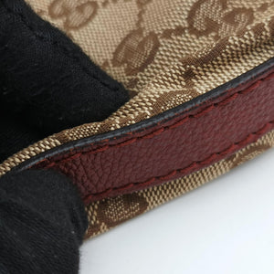 Pre-owned Gucci Marrakech Beige × Brown Canvas×Leather 257026 shoulderbag | stylenewstar
