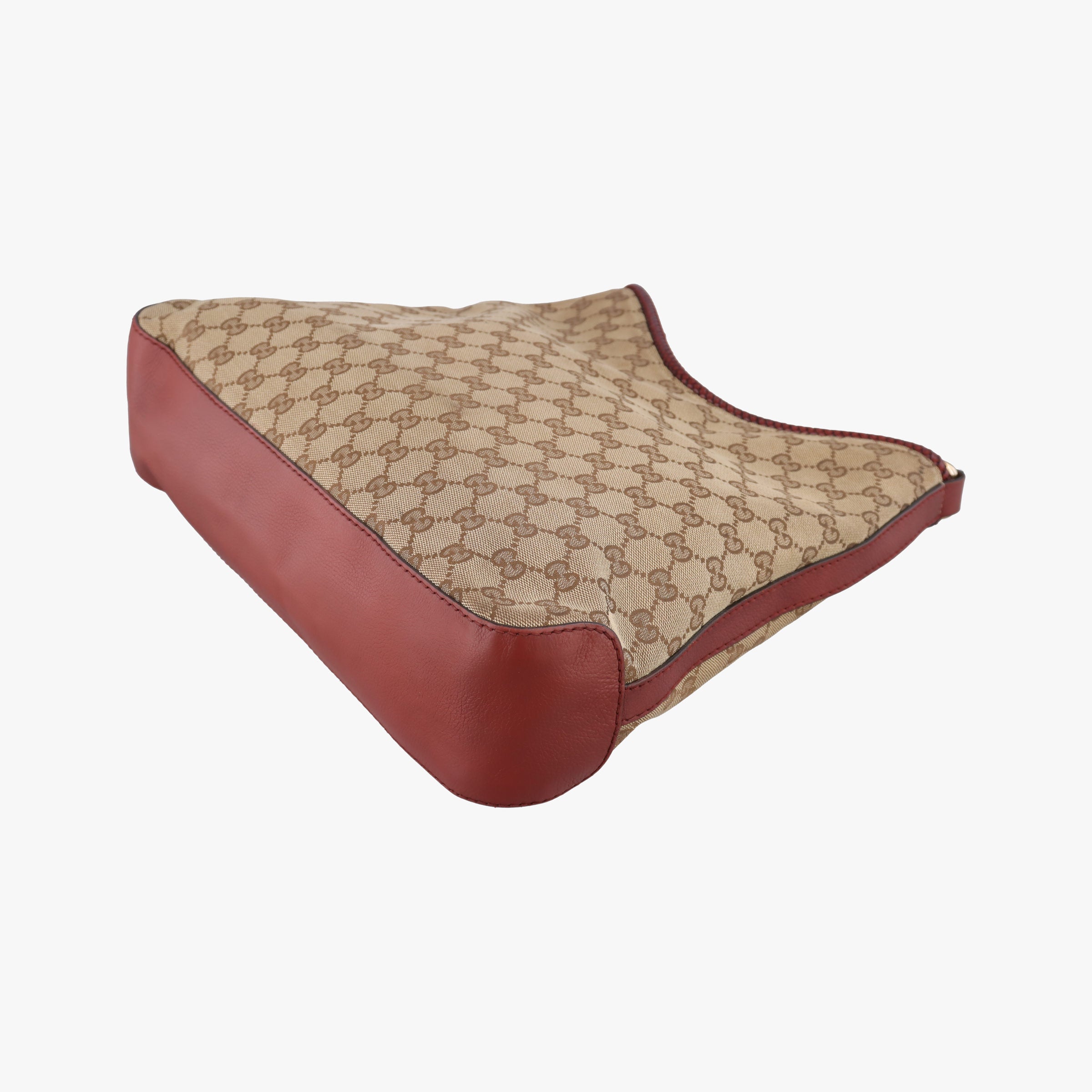Pre-owned Gucci Marrakech Beige × Brown Canvas×Leather 257026 shoulderbag | stylenewstar