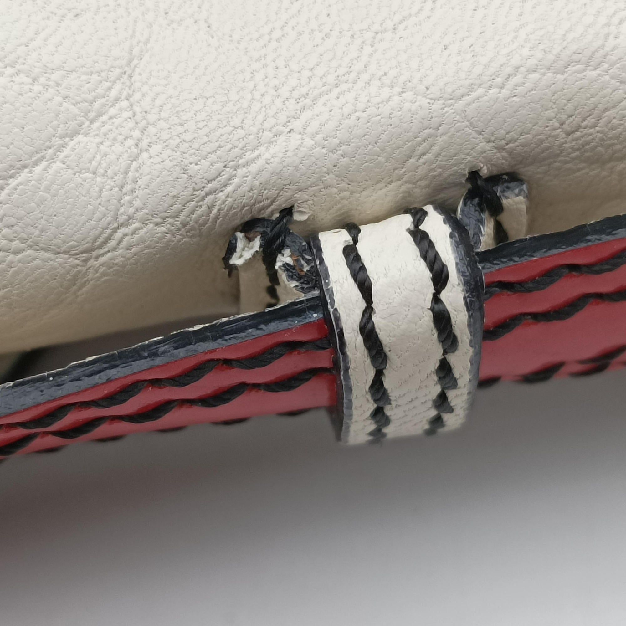 Pre-owned Fendi B Bag Red × White Leather×patent 8BN165 shoulderbag | stylenewstar