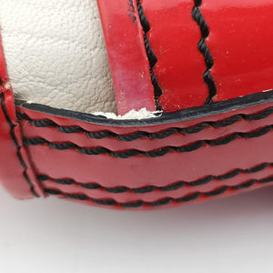 Pre-owned Fendi B Bag Red × White Leather×patent 8BN165 shoulderbag | stylenewstar