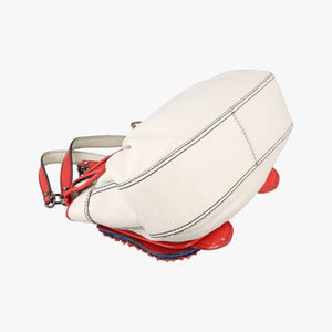 Pre-owned Fendi B Bag Red × White Leather×patent 8BN165 shoulderbag | stylenewstar