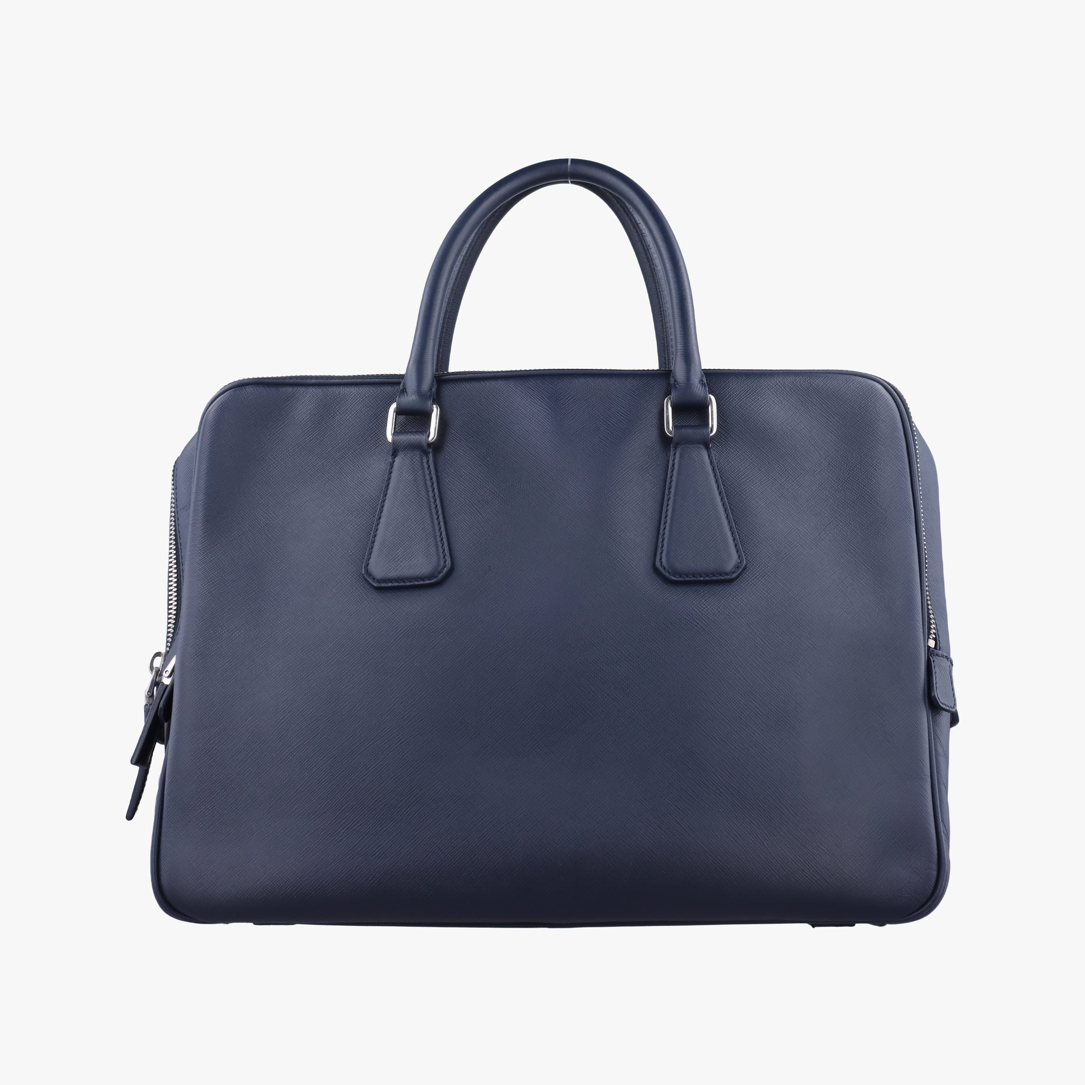 Secondhand Prada business bag briefcase Navy SAFFIANO Leather 2VE363 handbag | stylenewstar