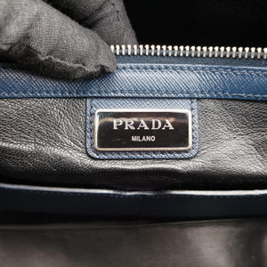 Secondhand Prada business bag briefcase Navy SAFFIANO Leather 2VE363 handbag | stylenewstar