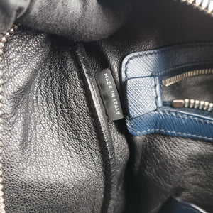 Secondhand Prada business bag briefcase Navy SAFFIANO Leather 2VE363 handbag | stylenewstar
