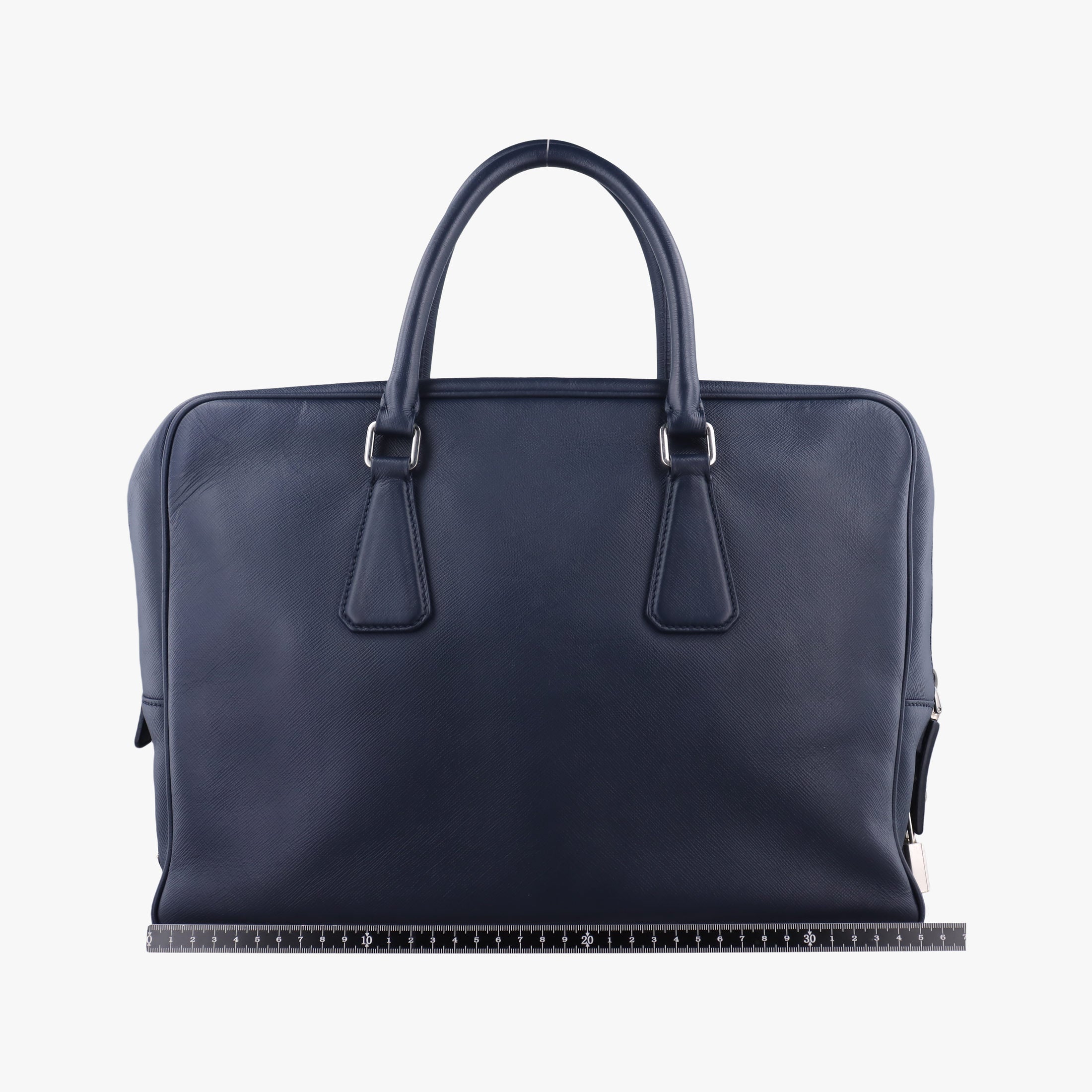 Secondhand Prada business bag briefcase Navy SAFFIANO Leather 2VE363 handbag | stylenewstar