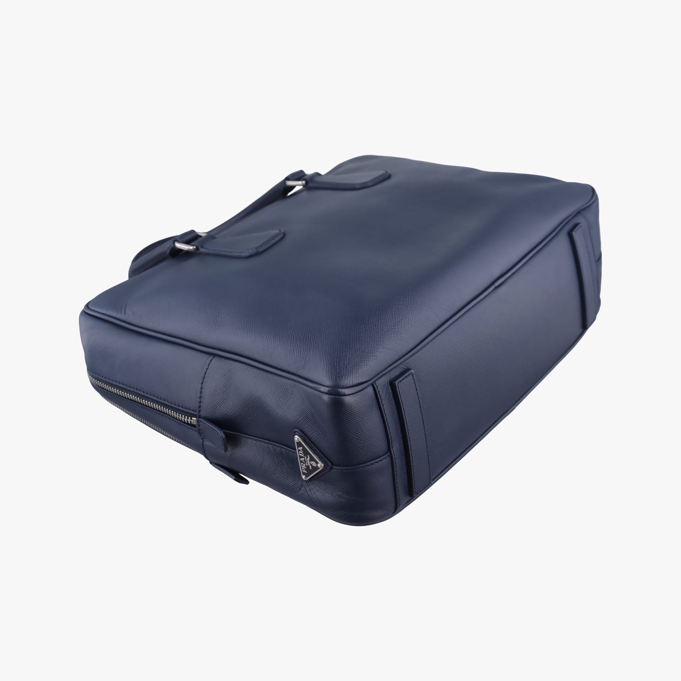 Secondhand Prada business bag briefcase Navy SAFFIANO Leather 2VE363 handbag | stylenewstar