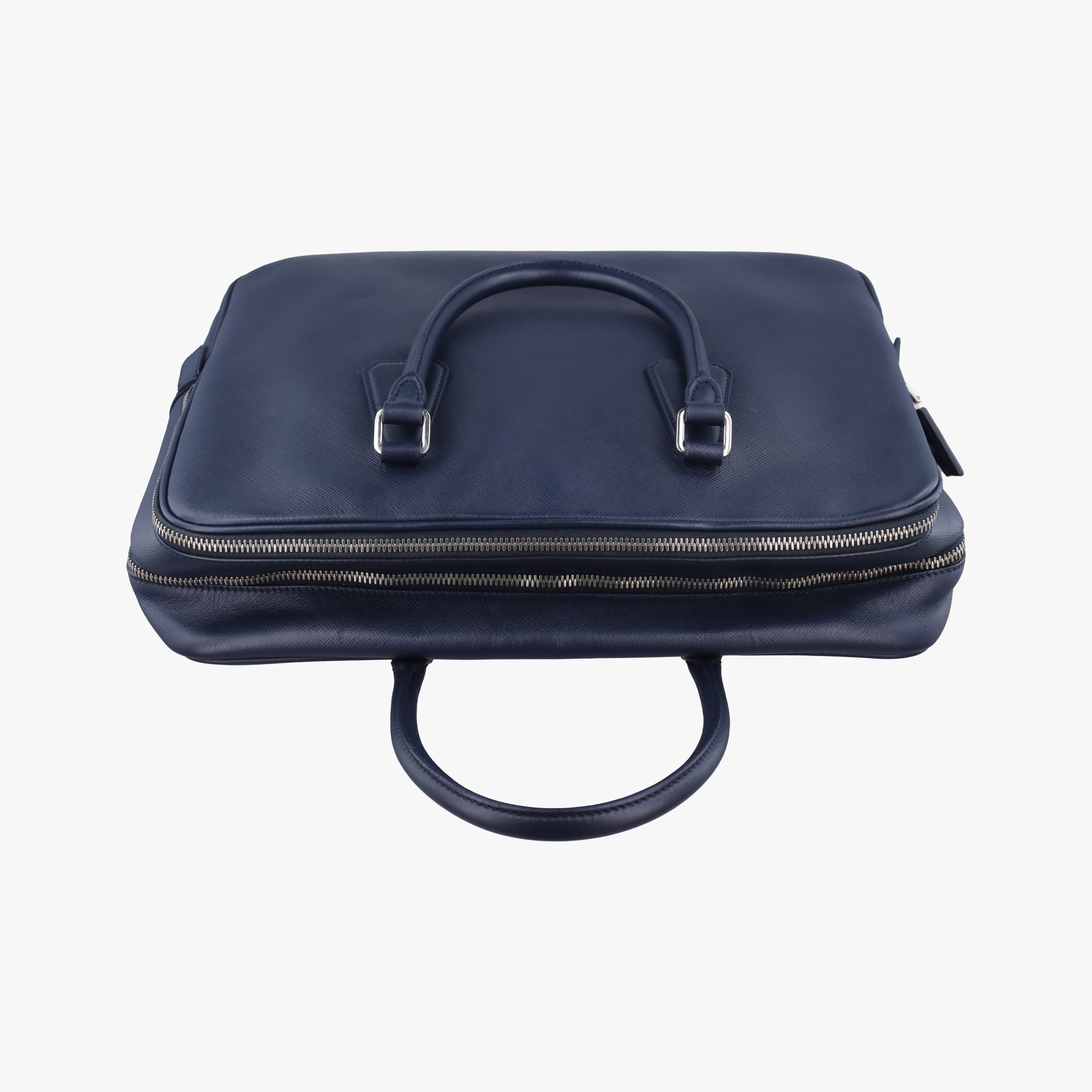 Secondhand Prada business bag briefcase Navy SAFFIANO Leather 2VE363 handbag | stylenewstar