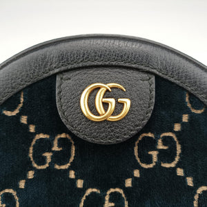 Pre-owned Gucci Ophidia Navy × Black velour×Leather 574978 shoulderbag | stylenewstar