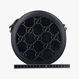 Pre-owned Gucci Ophidia Navy × Black velour×Leather 574978 shoulderbag | stylenewstar