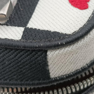 Pre-owned Christian Dior Travel Black × white × red jacquard canvas  shoulderbag | stylenewstar