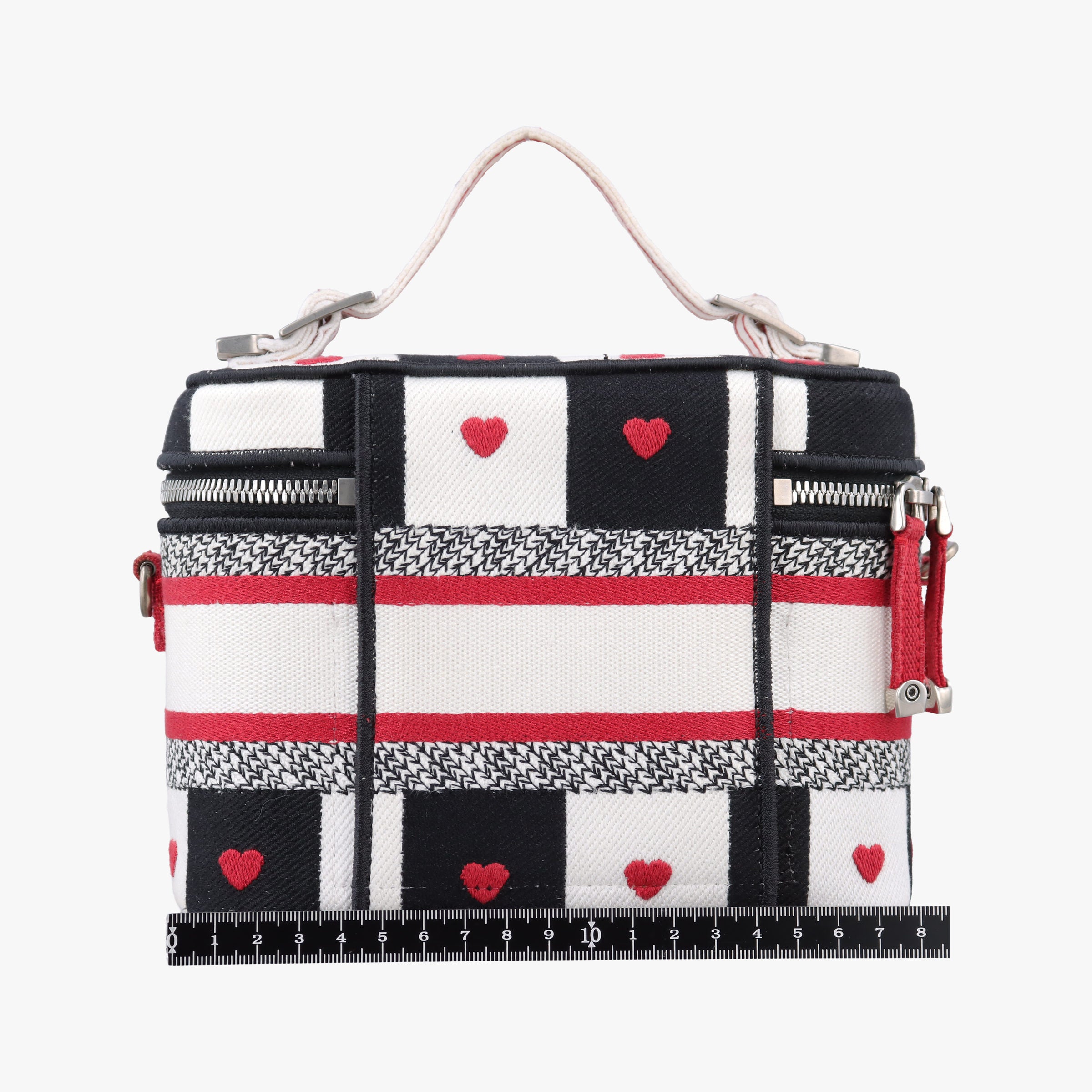 Pre-owned Christian Dior Travel Black × white × red jacquard canvas  shoulderbag | stylenewstar
