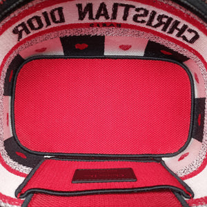 Pre-owned Christian Dior Travel Black × white × red jacquard canvas  shoulderbag | stylenewstar