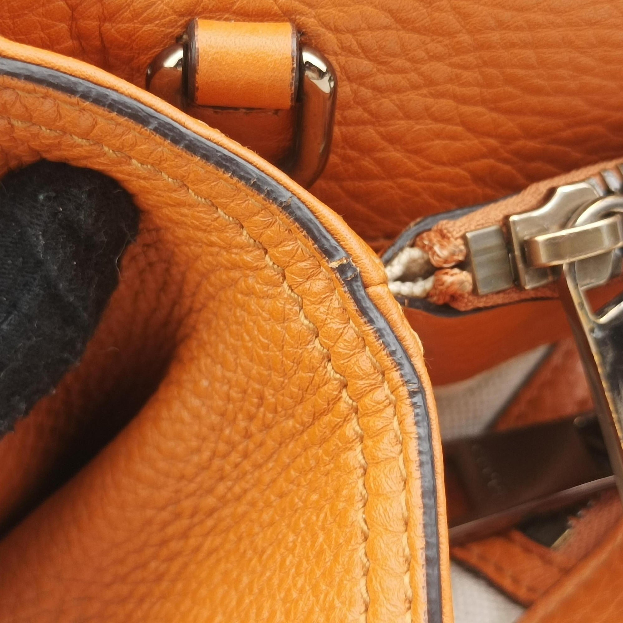 Pre-owned Gucci Bamboo Shopper Orange Leather 323660 shoulderbag | stylenewstar