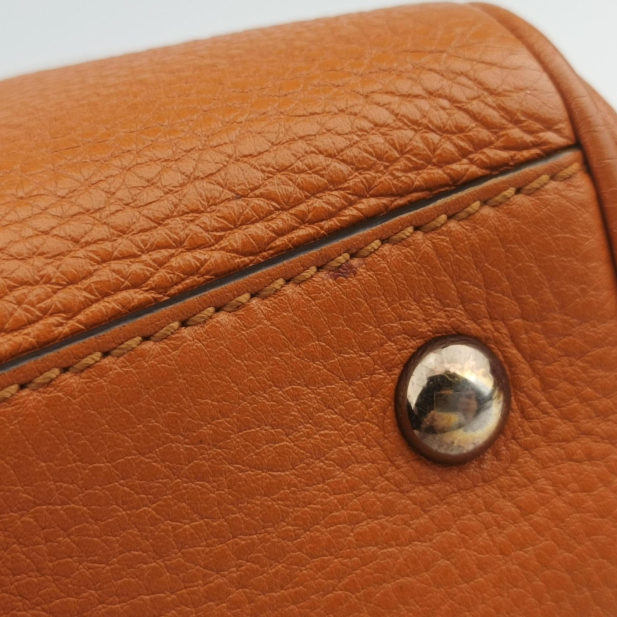 Pre-owned Gucci Bamboo Shopper Orange Leather 323660 shoulderbag | stylenewstar