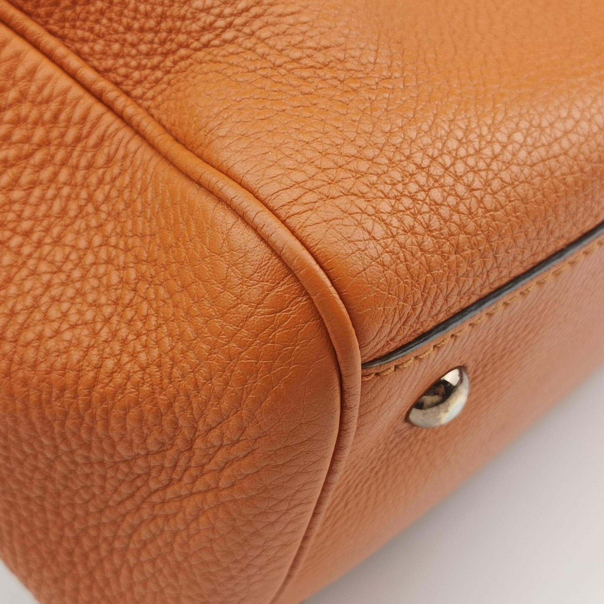 Pre-owned Gucci Bamboo Shopper Orange Leather 323660 shoulderbag | stylenewstar