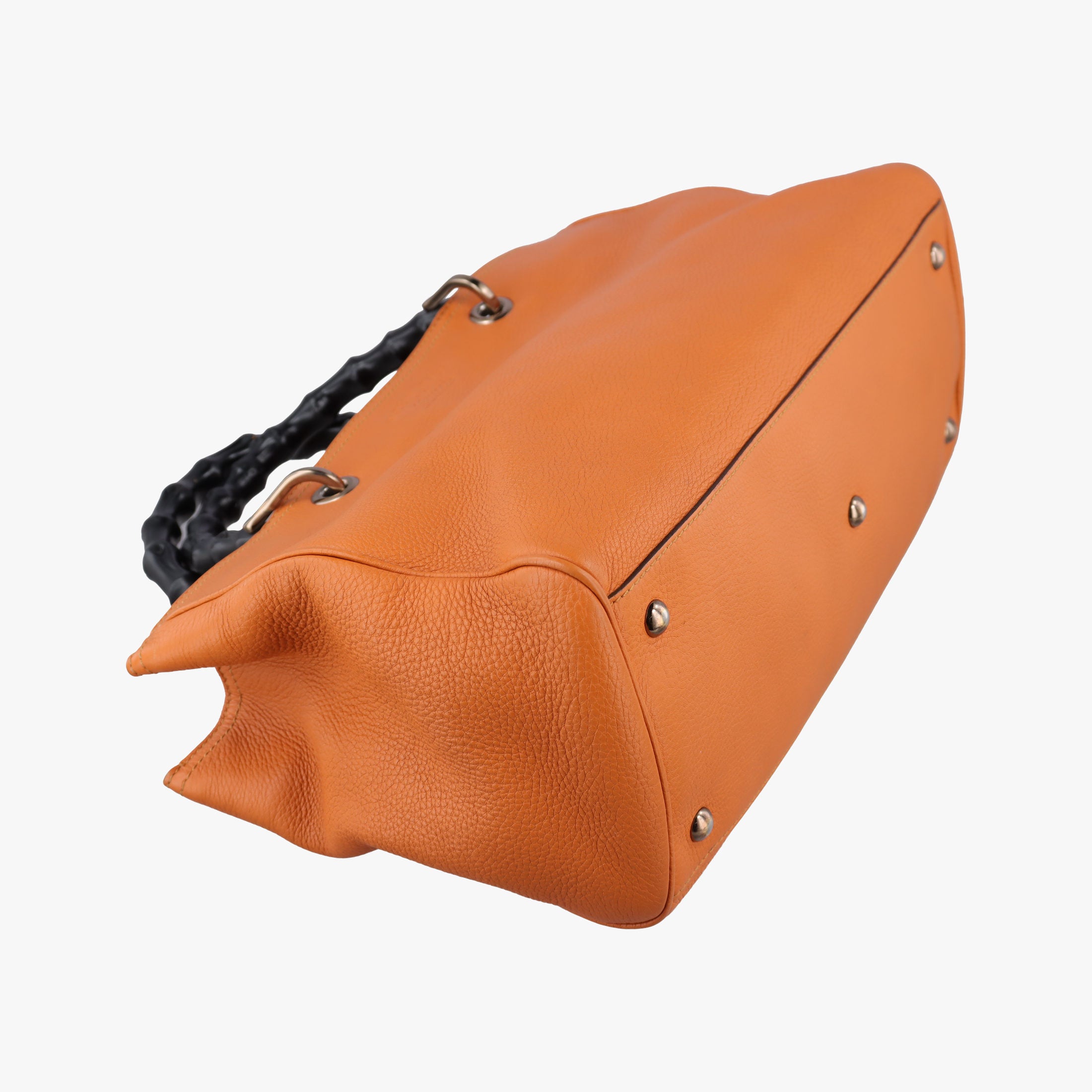 Pre-owned Gucci Bamboo Shopper Orange Leather 323660 shoulderbag | stylenewstar