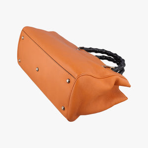 Pre-owned Gucci Bamboo Shopper Orange Leather 323660 shoulderbag | stylenewstar