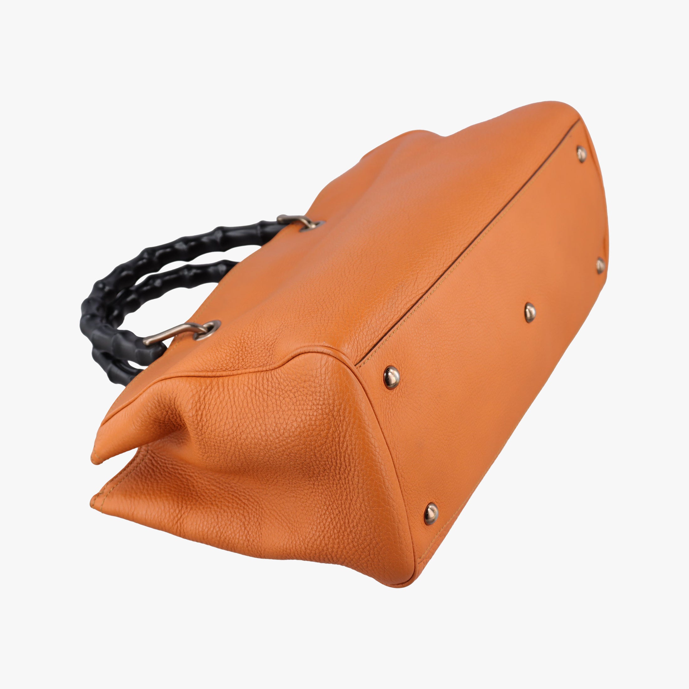 Pre-owned Gucci Bamboo Shopper Orange Leather 323660 shoulderbag | stylenewstar