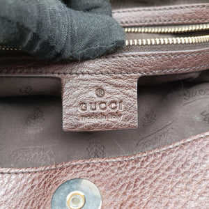 Pre-owned Gucci GG Supreme Beige×Brown canvas×leather 247237 handbag | stylenewstar