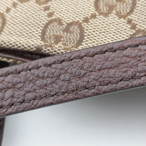 Pre-owned Gucci GG Supreme Beige×Brown canvas×leather 247237 handbag | stylenewstar