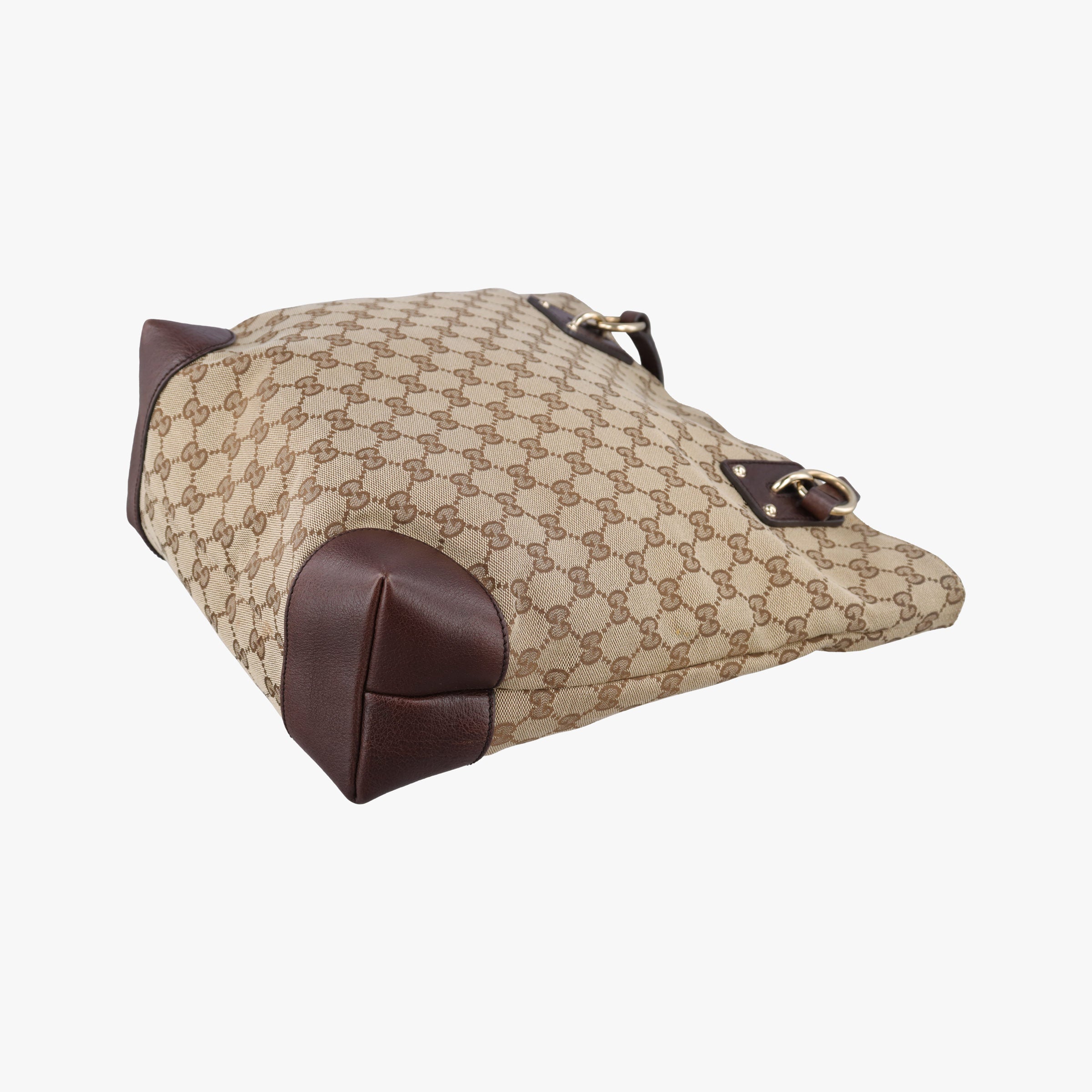 Pre-owned Gucci GG Supreme Beige×Brown canvas×leather 247237 handbag | stylenewstar
