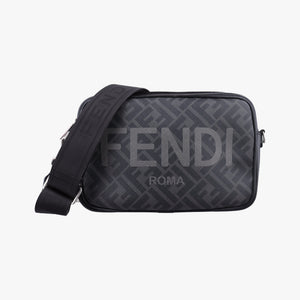 Pre-owned Fendi Camera case Black PVC Coated Canvas 7M0286 shoulderbag | stylenewstar