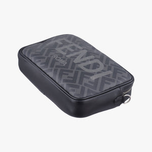 Pre-owned Fendi Camera case Black PVC Coated Canvas 7M0286 shoulderbag | stylenewstar