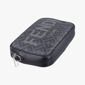 Pre-owned Fendi Camera case Black PVC Coated Canvas 7M0286 shoulderbag | stylenewstar