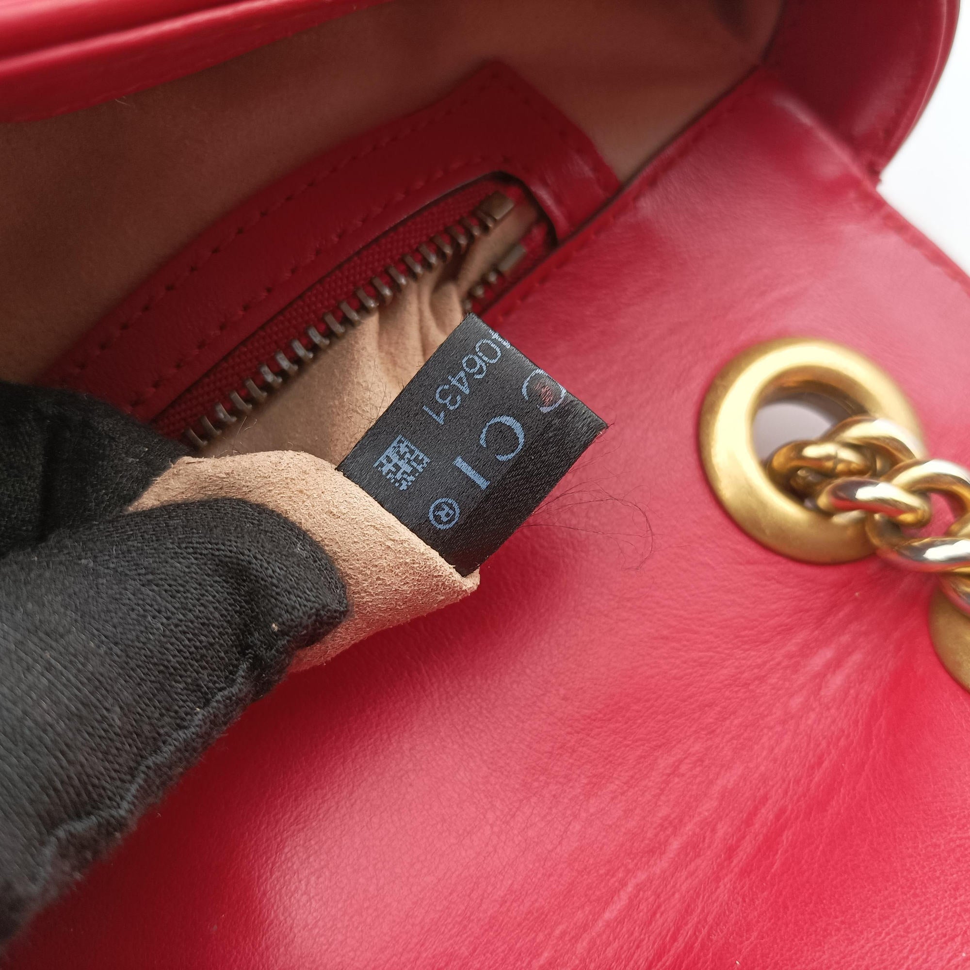 Pre-owned Gucci GG Marmont Red Leather 443497 shoulderbag | stylenewstar