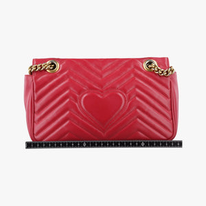 Pre-owned Gucci GG Marmont Red Leather 443497 shoulderbag | stylenewstar