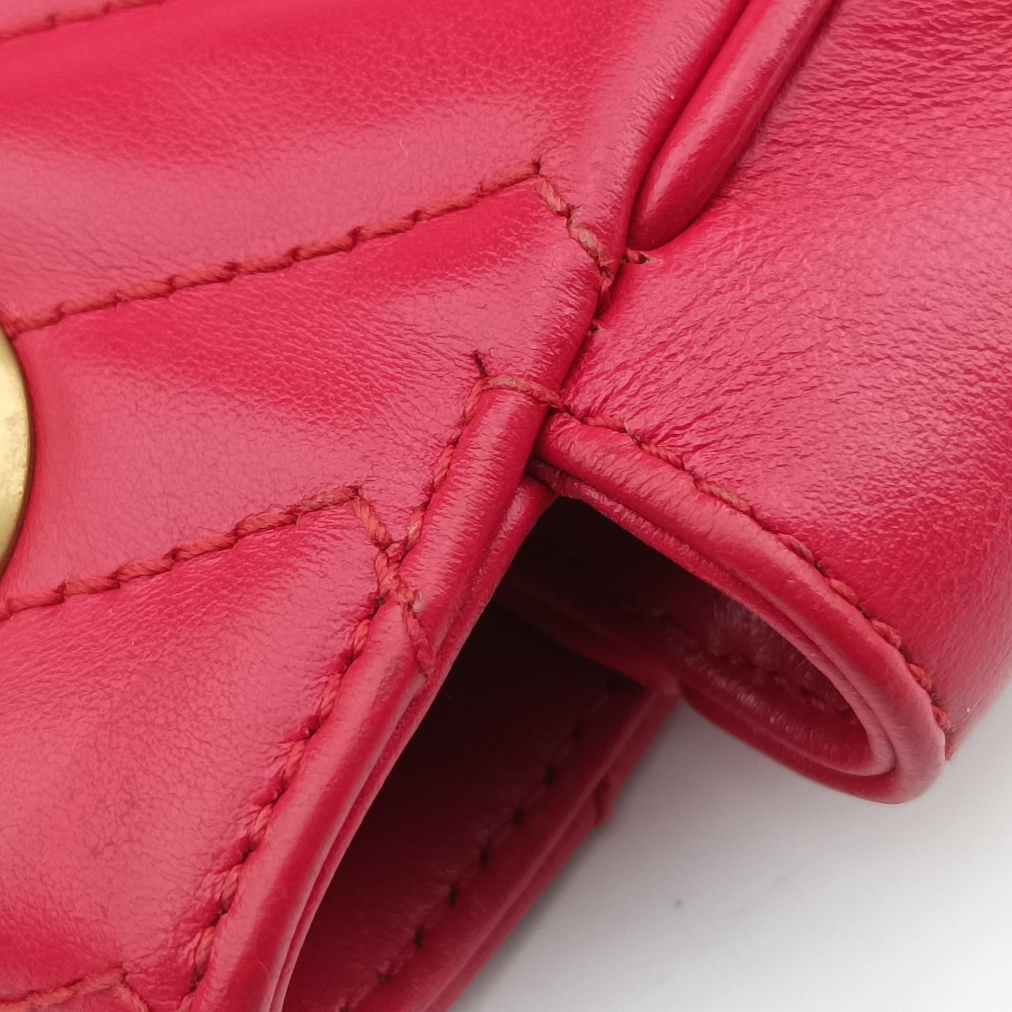 Pre-owned Gucci GG Marmont Red Leather 443497 shoulderbag | stylenewstar